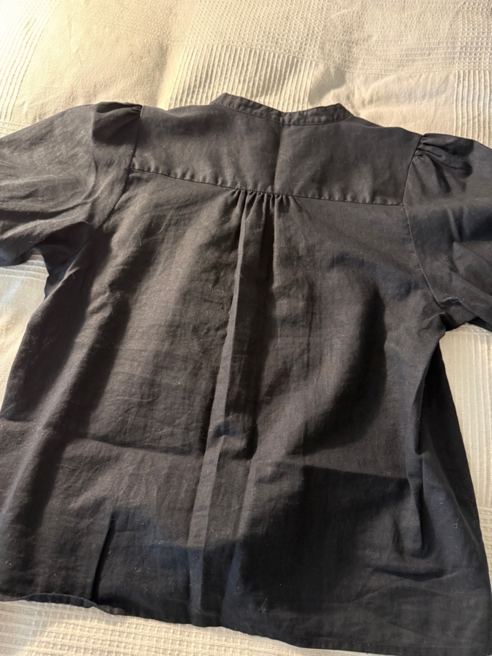 Saks Fifth Avenue XL linen/cotton Black Button-Front Top - Picture 6 of 8